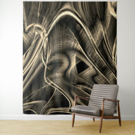 Veel gekrompen eruit als verbrande dennen met groe wandkleed