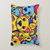 Veel gele honden blij honden accent kussen (Voorkant(Verticaal))