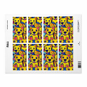 Veel gele honden blij honden etiket (Full Sheet)
