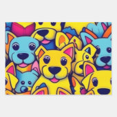 Veel gele honden blij honden inpakpapier vel (Voorkant 3)