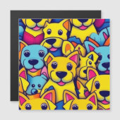 Veel gele honden blij honden magnetische uitnodiging (Voorkant / Achterkant)