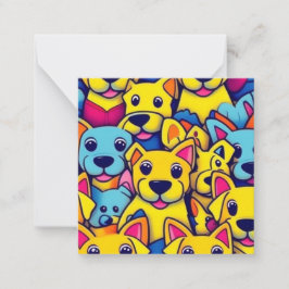 Veel gele honden blij honden notitiekaartje
