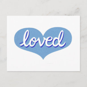 VEEL GELIEFD - aanbeden - Blauw liefdeshart Briefkaart