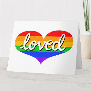 Veel geliefd - aanbeden - Rainbow love heart Kaart