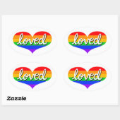 VEEL GELIEFD - aanbeden - Regenboog liefde hart Ovale Sticker (Vel)