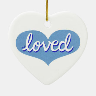VEEL GELIEFD - Blauw liefdeshart Keramisch Ornament