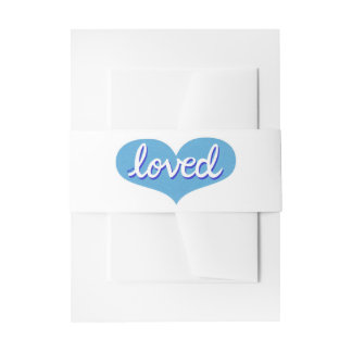 VEEL GELIEFD - Blauw liefdeshart - Uitnodigingen Wikkel