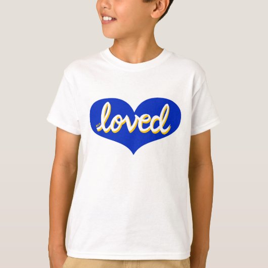 VEEL GELIEFD - blauwe liefde hart- T-shirt (Voorkant)