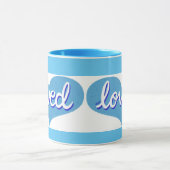 VEEL GELIEFD - Blauwe liefdesharten Mok (Midden)