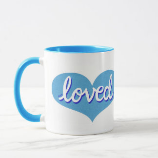 VEEL GELIEFD - Blauwe liefdesharten Mok