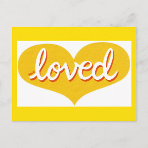 VEEL GELIEFD - Geel liefdeshart Briefkaart