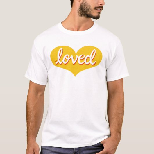 VEEL GELIEFD -Geel liefdeshart -Mannen T-shirt (Voorkant)
