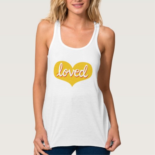 VEEL GELIEFD -Geel liefdeshart -Vrouwen Tanktop (Voorkant)