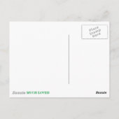 VEEL GELIEFD - Groen liefdeshart Briefkaart (Achterkant)