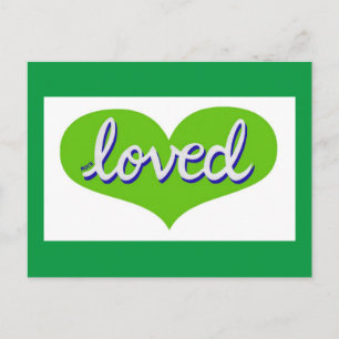 VEEL GELIEFD - Groen liefdeshart Briefkaart