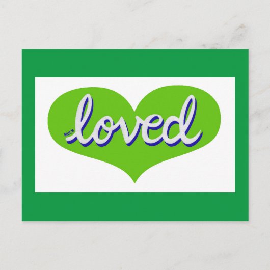 VEEL GELIEFD - Groen liefdeshart Briefkaart (Voorkant)