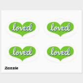 Veel Geliefd - Groen liefdeshart - Ovale Sticker (Vel)