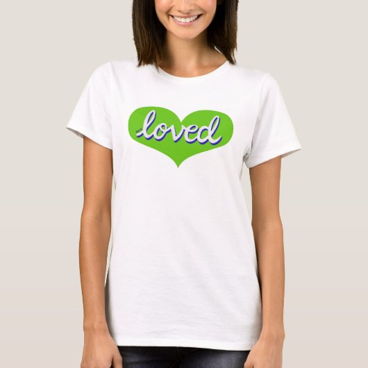 VEEL GELIEFD - Groen liefdeshart - T-shirt (Voorkant)