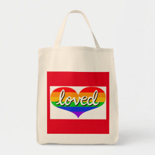VEEL GELIEFD - Rainbow love hearts - Biologisch Tote Bag