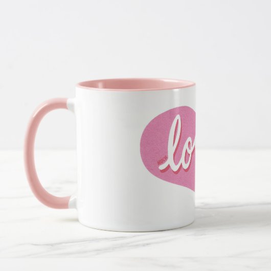 VEEL GELIEFD - Roze liefdeshart Mok (Links)
