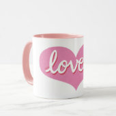 VEEL GELIEFD - Roze liefdeshart Mok (Voorkant links)