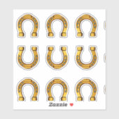Veel geluk gouden hoefijzers set van 9 vinyl sticker (Vel)