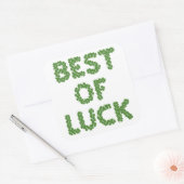 Veel geluks klavers Groet Vierkante Sticker (Envelop)