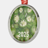 Veel gesneden gekookt okra Ornament (Links)