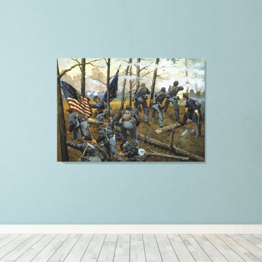 Veel gevecht vandaag van Keith Rocco Canvas Afdruk (Insitu (Houten vloer))