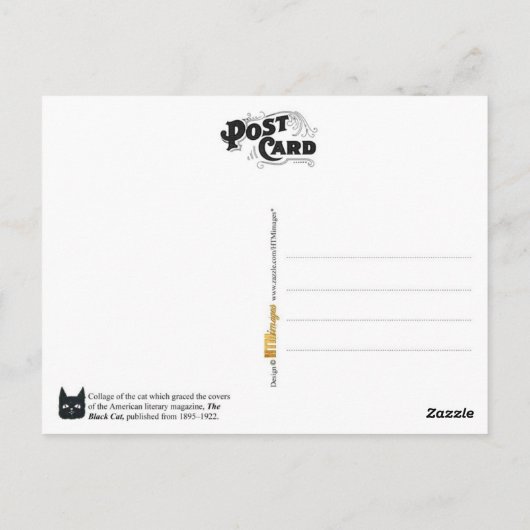 Veel gezichten van de zwarte kat briefkaart (Achterkant)