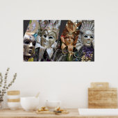 Veel gezichten van Mardi Gras Poster (Keuken)