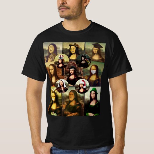 Veel gezichten van Mona Lisa T-shirt (Voorkant)