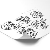 Veel gezichten van Steven W Warlock Poster (Hoek)