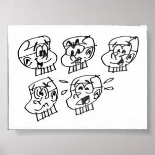 Veel gezichten van Steven W Warlock Poster