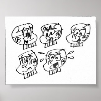 Veel gezichten van Steven W Warlock Poster