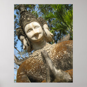 Veel gezichten Wai ... Nong Khai, Isaan, Thailand Poster