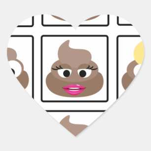 Veel gezichten weergeven hart sticker