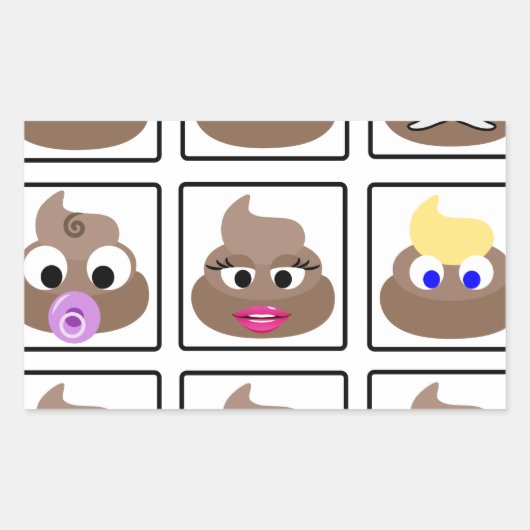 Veel gezichten weergeven rechthoekige sticker (Voorkant)