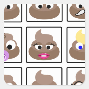 Veel gezichten weergeven vierkante sticker