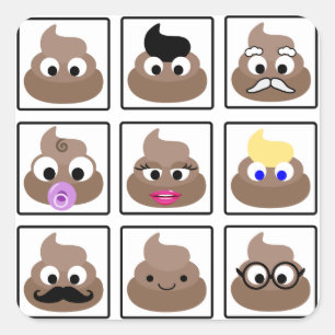 Veel gezichten weergeven vierkante sticker