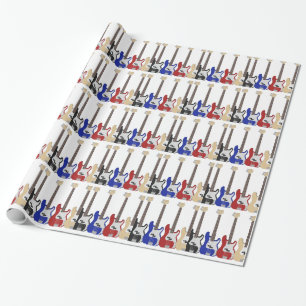 Veel gitaren, cadeauomslag. cadeaupapier