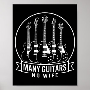 Veel Gitaren Eén Vrouw Grappig Voor Mannen Vrouwen Poster