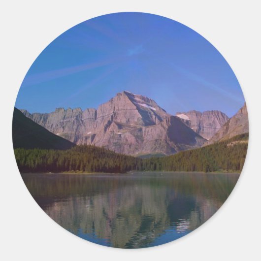 Veel gletsjer in het Glacier National Park, Montan Ronde Sticker (Voorkant)