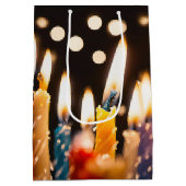 Veel gloeiende verjaardagskaarsen medium cadeauzakje (Achterkant)
