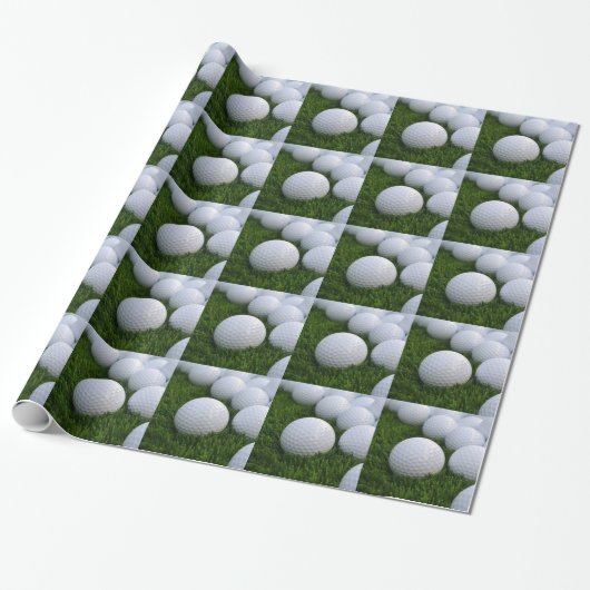 Veel Golf Balls op de gras Cadeaupapier (Uitgerold)