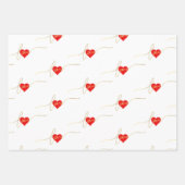 VEEL GOUDE MODERNE SCHERPEN MET HARTEN INPAKPAPIER VEL (Voorkant)