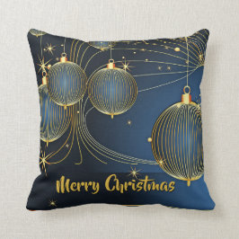 Veel gouden kerstbalornamenten in verschillende ma kussen