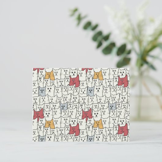 Veel grappige katten briefkaart (Staand voorkant)