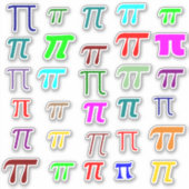 Veel Grieks Letter Pi (π) Wiskunde Symbolen Sticker (Voorkant)