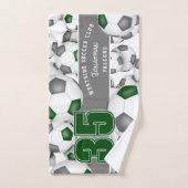 Veel groen grijs team kleuren voetballen handdoek (Handdoek)